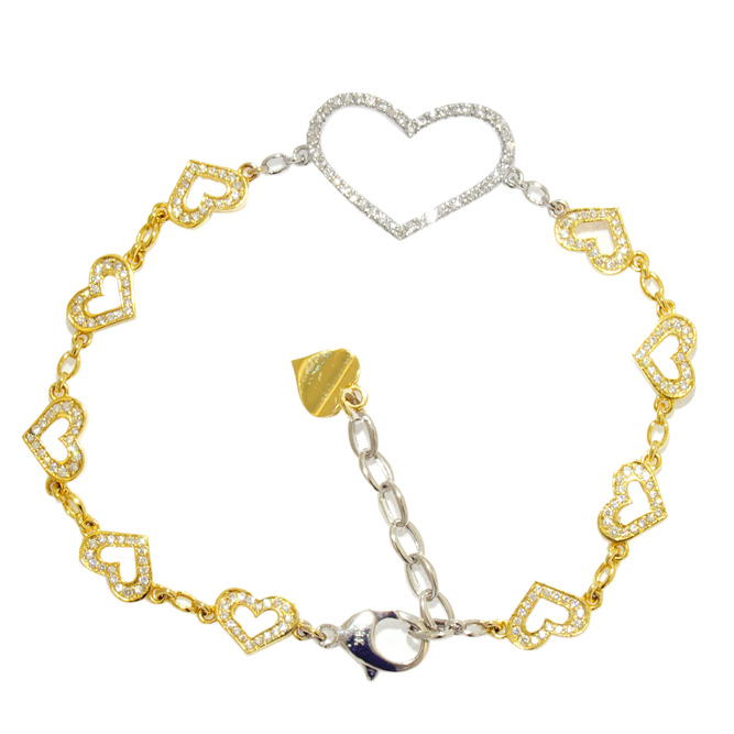 1BR161221-2 Custom Diamond Heart Bracelet