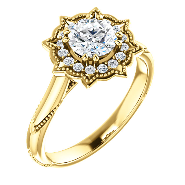 1JDSP123710 - 5.8mm Round Diamond Semi-set Engagement Ring