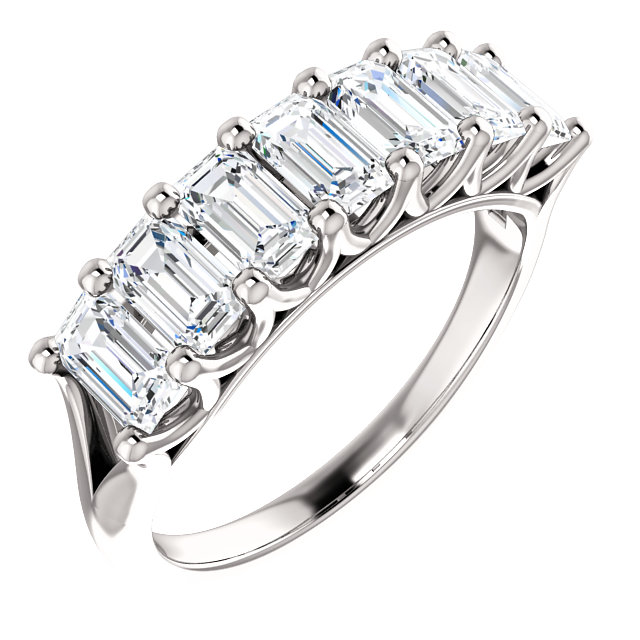1JDSP123974 - Emerald Diamond Anniversary Ring