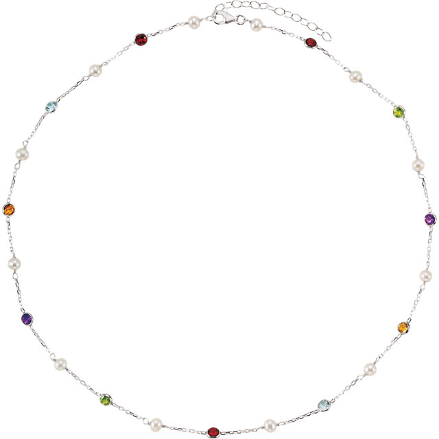 JDSP650914 - SS Freshwater Cultured Pearl & Multi-