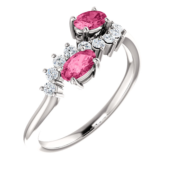 JDSP72043 - Diamond Gemstone Engagement Ring