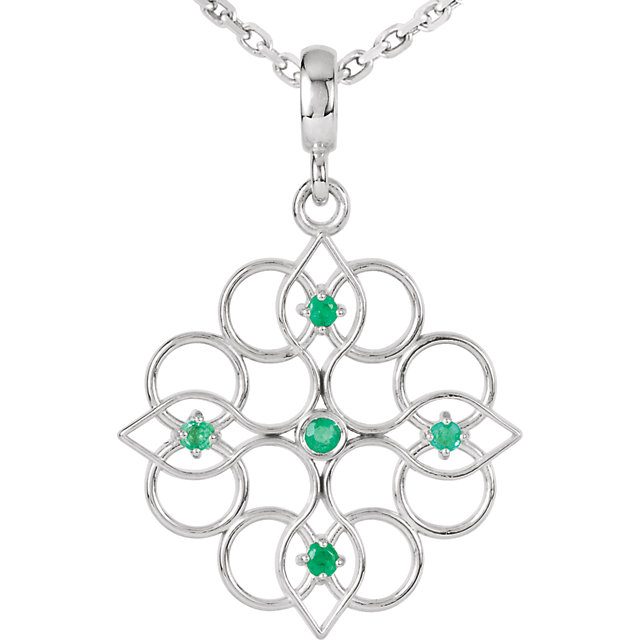 JDSP85605 - SS Emerald 18" Necklace