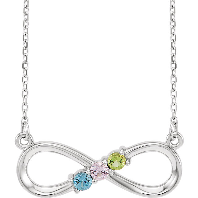 JDSP86073 - 3-Stone Family Infinity-Inspired 17" Necklace